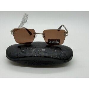 GUESS Sunglasses Gold/Brown $75 New W/Tag G000072 32E 56-16 140 & GUESS CASE